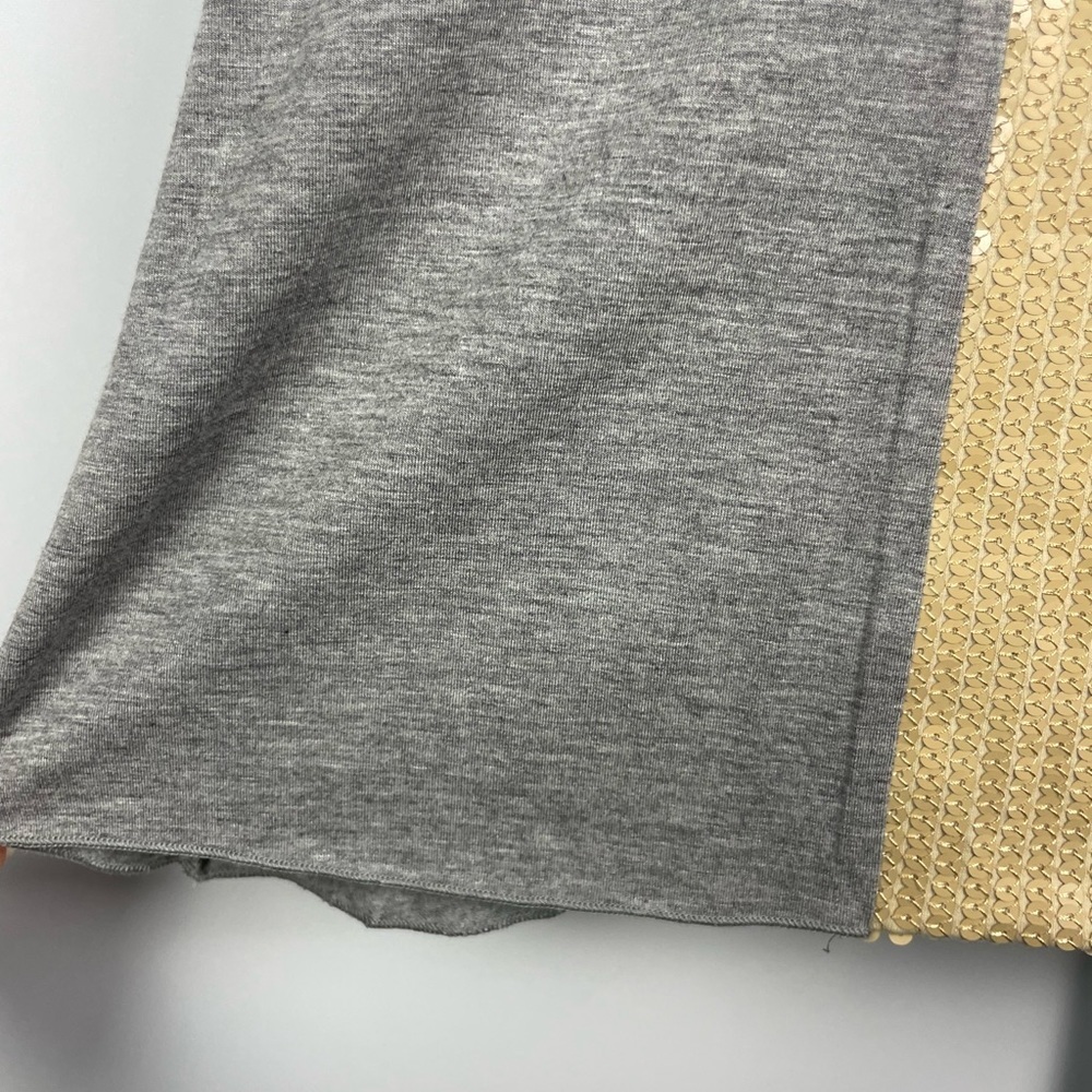 Boston Proper Gray Short‎ Sleeve Blouse with Sequin Neckline - Picture 3 of 6
